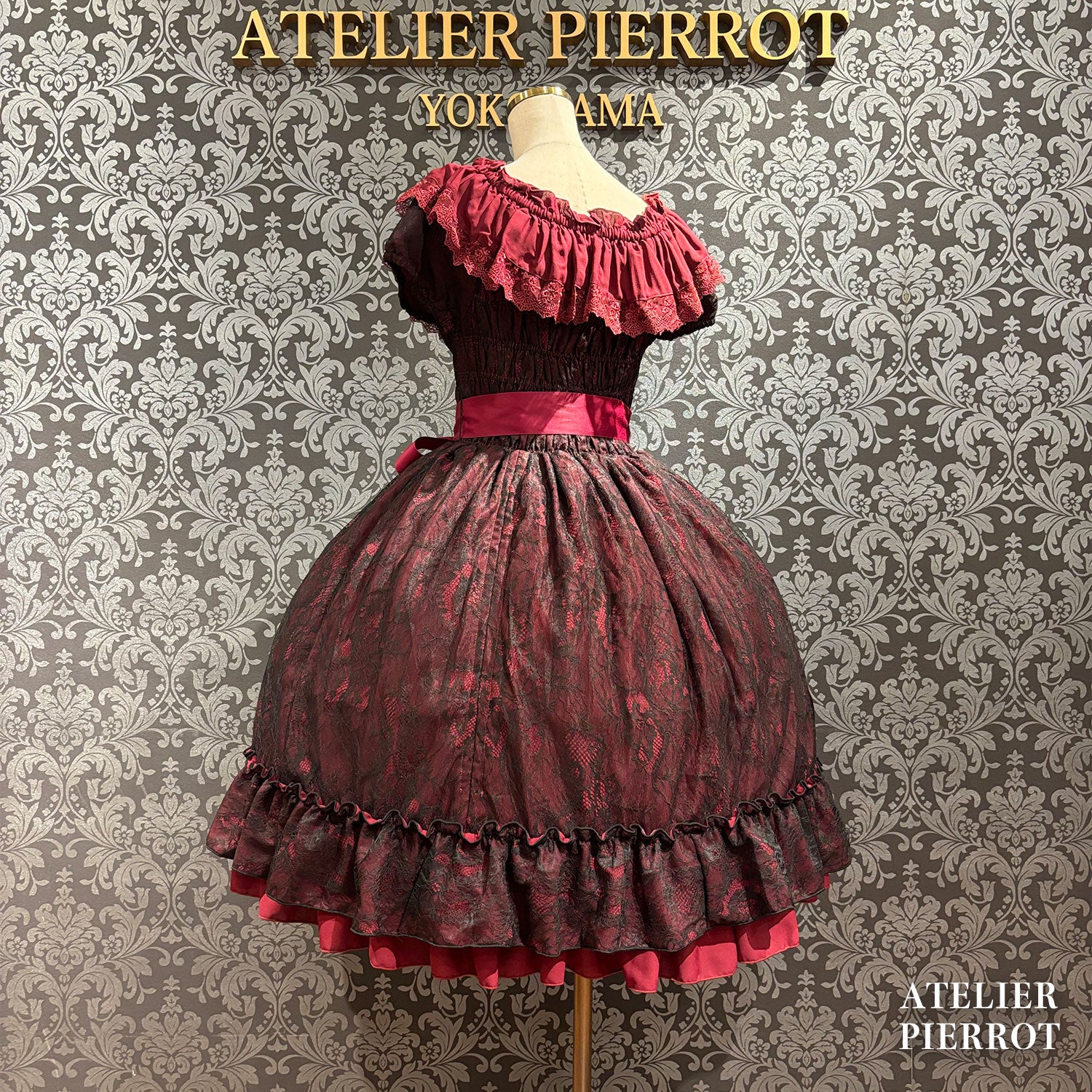 【ATELIER PIERROT】　Ruined Castle Dress　New colorWhite/Bordeaux/New colorPurple/Navy/White×Black/Black　