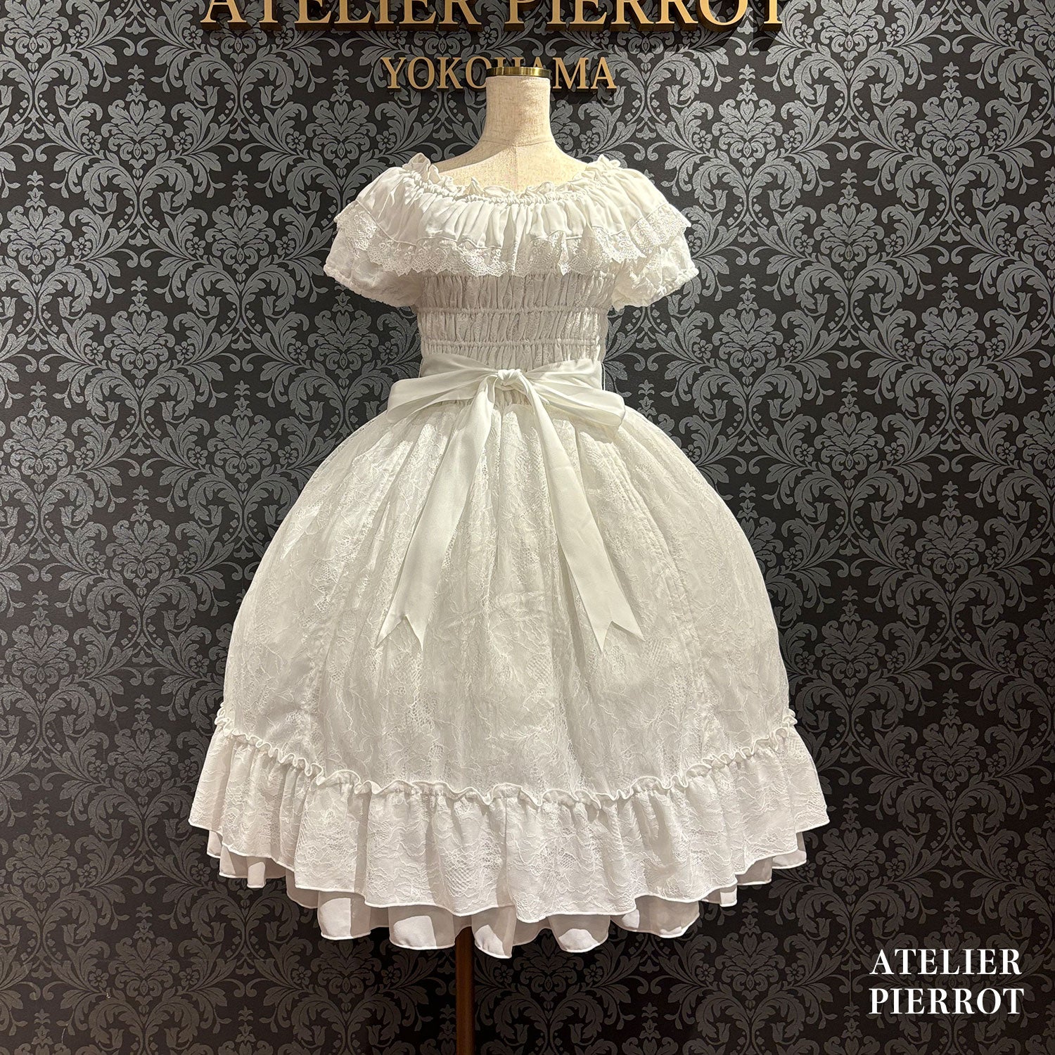 【ATELIER PIERROT】　Ruined Castle Dress　New colorWhite/Bordeaux/New colorPurple/Navy/White×Black/Black　