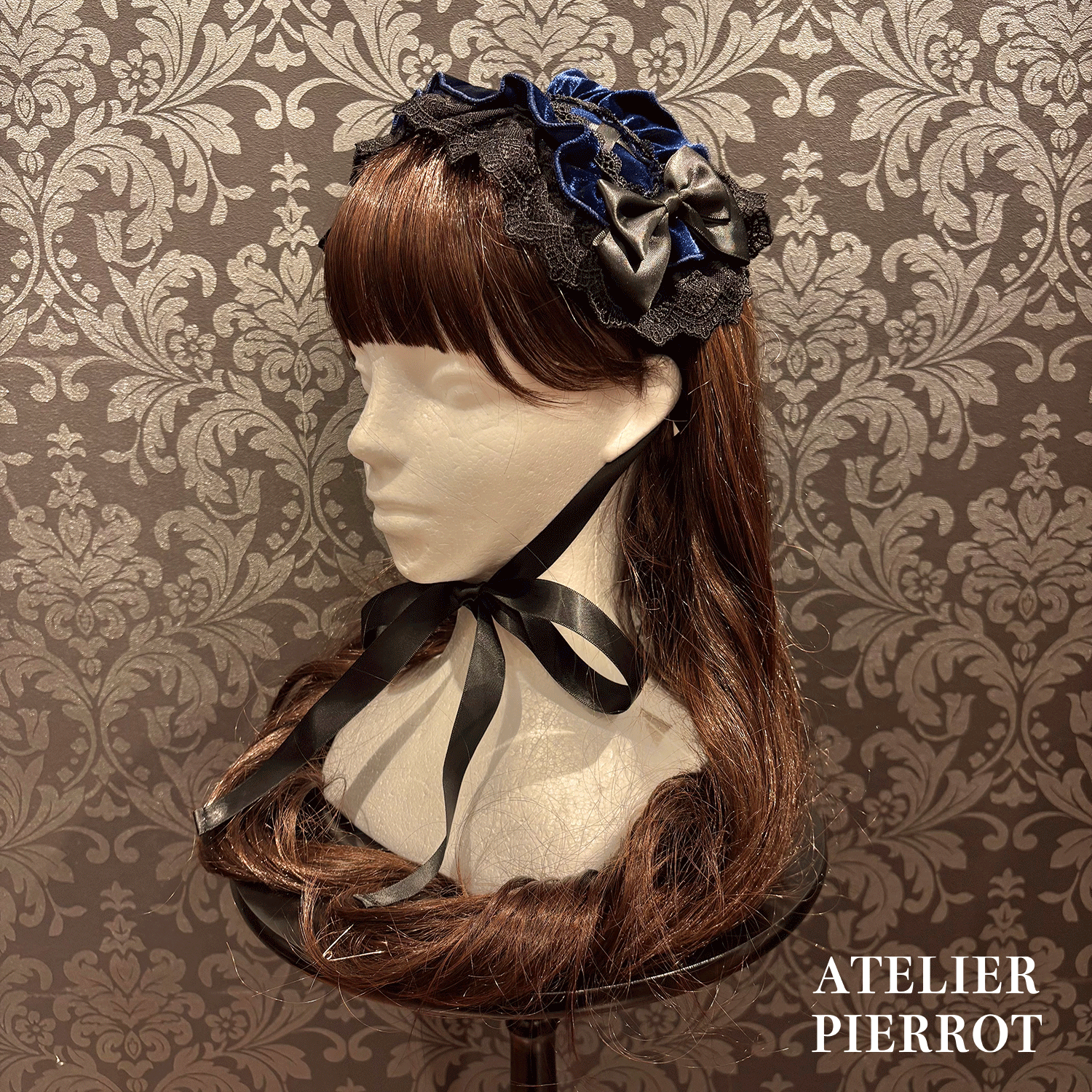 【ATELIER PIERROT】 Adenophora Kopfschmuck Bordeaux/Marine/Schwarz ★Geplant, Mitte September bis zum Ende veröffentlicht zu werden★