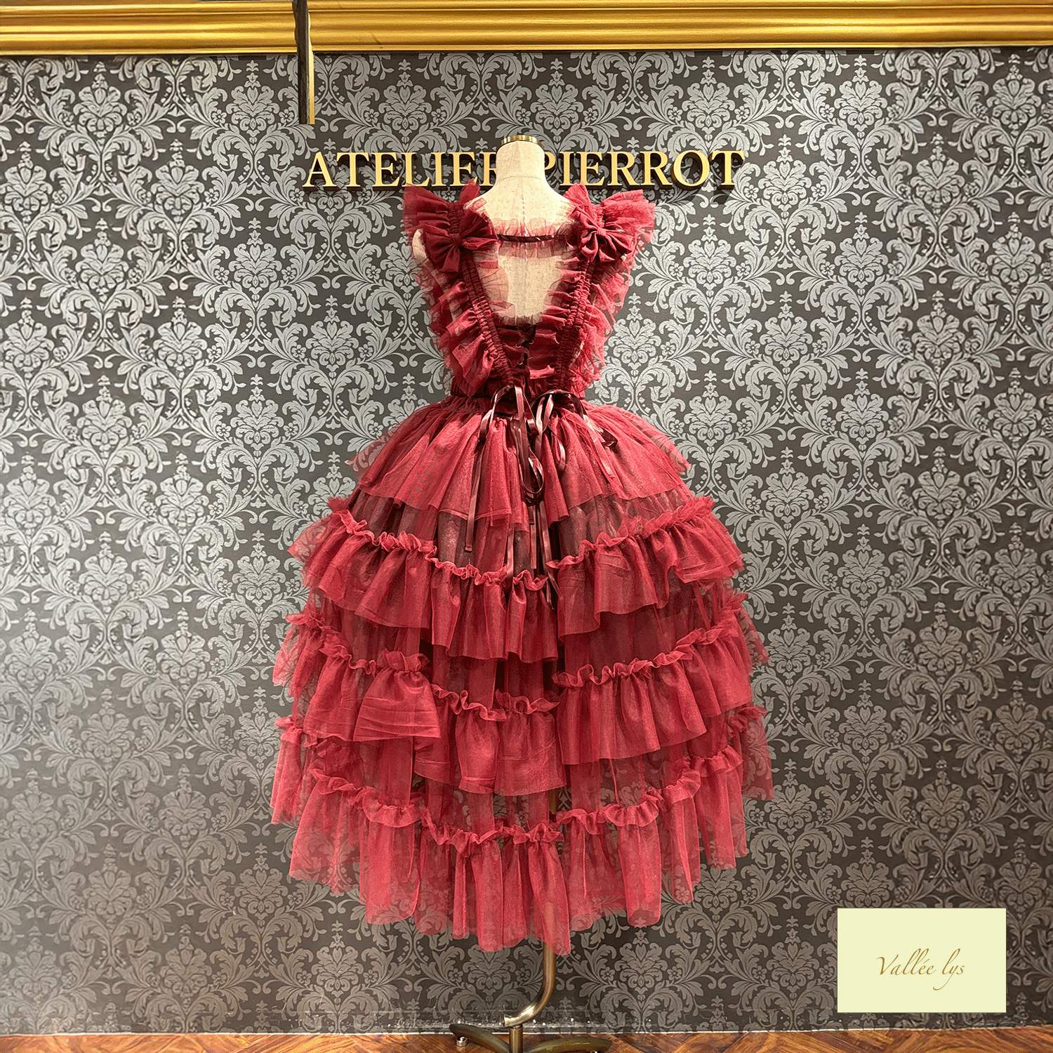 【Vallée lys】ヴァレリス　Nocturne Tulle Jumper Skirt　ホワイト/ボルドー/パープル/ブラック　★4月中旬~下旬発売★