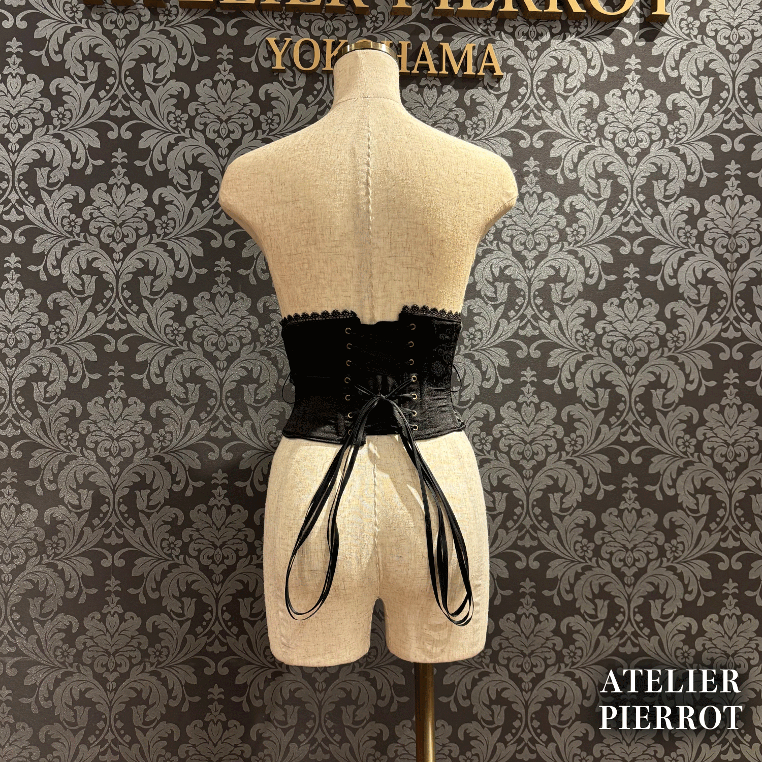 【ATELIER PIERROT】　Thorned Rose Corset　ホワイト/ボルドー/パープル/ネイビー/ブラック×ホワイト/ブラック　★11月中旬〜下旬発売★