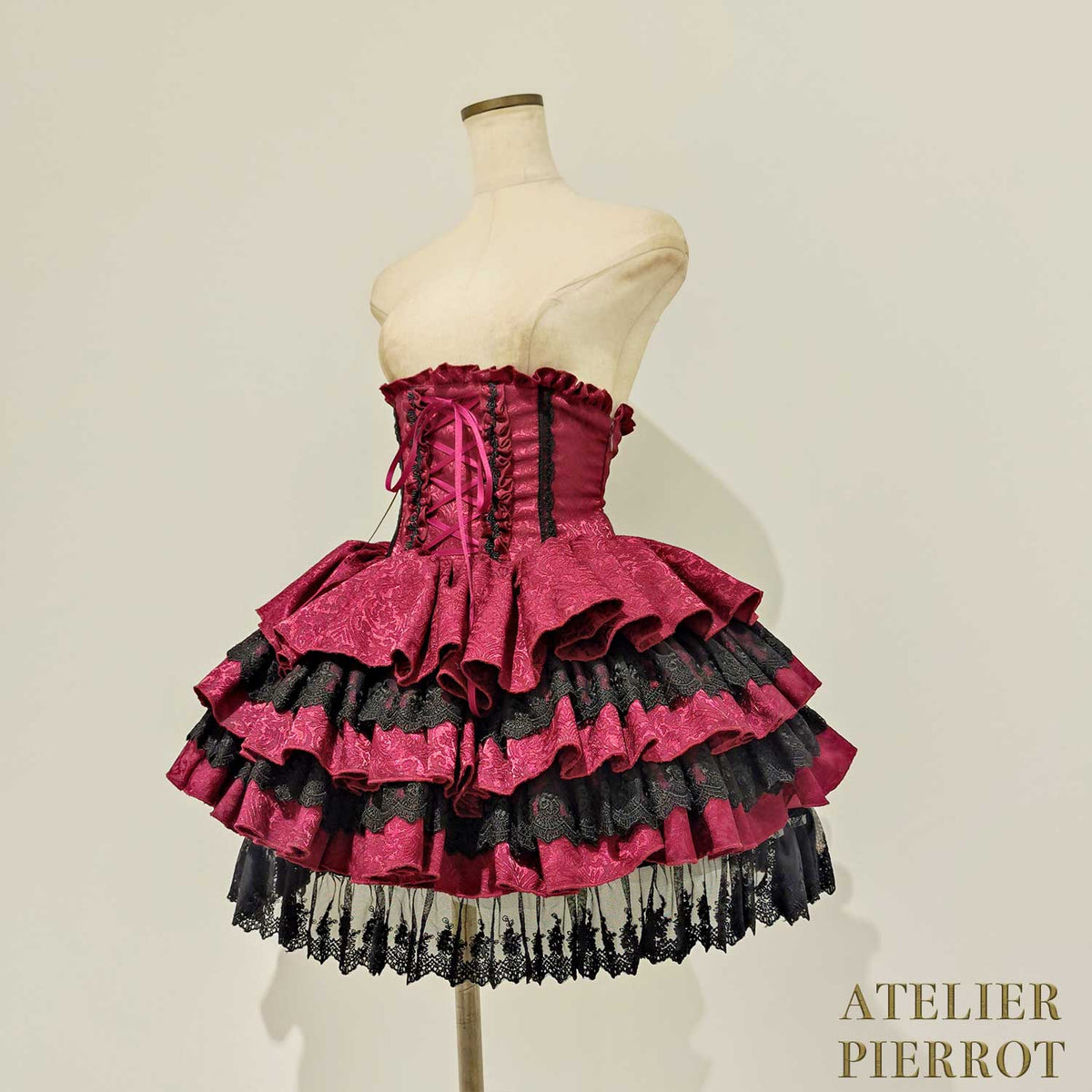 【ATELIER PIERROT】　Royal Nocturne Mini Corset Skirt　ホワイト/ピンク/ワイン/グリーン/ネイビー/ブラック