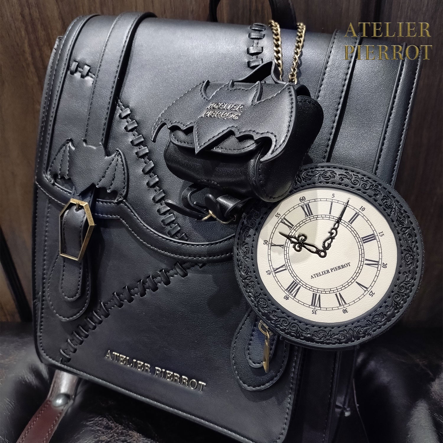 【ATELIER PIERROT】　Pochette a la carte  Coin Purse ~Clock~　ブロンズ/ブラック