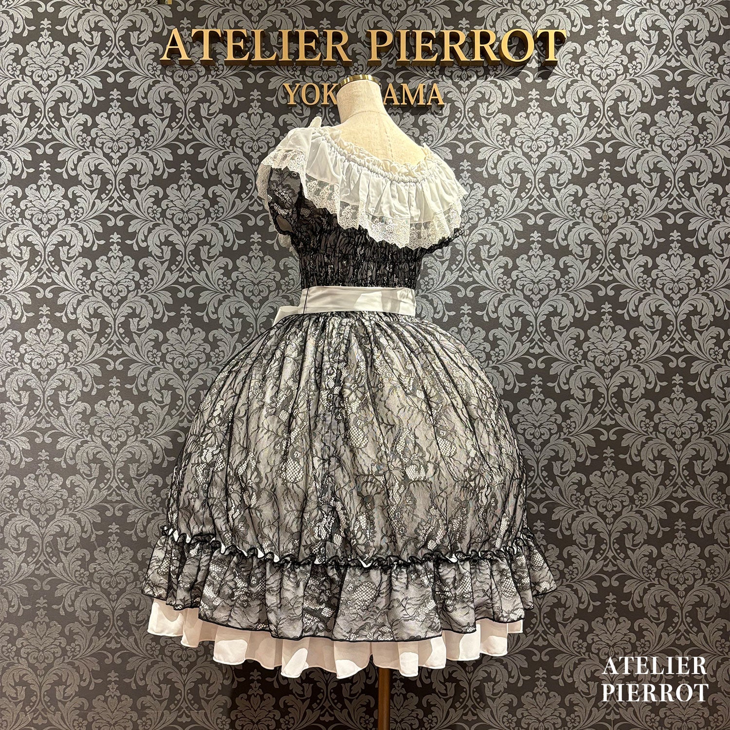 【ATELIER PIERROT】　Ruined Castle Dress　New colorWhite/Bordeaux/New colorPurple/Navy/White×Black/Black　