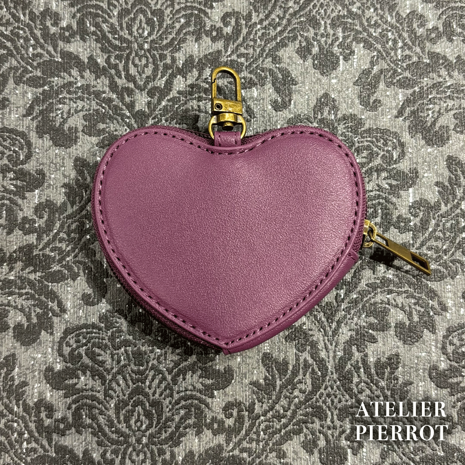 【ATELIER PIERROT】　Pochette a la carte Series 　Coin Purse~Heart~　パープル/ブラック  ★12月中旬発売★