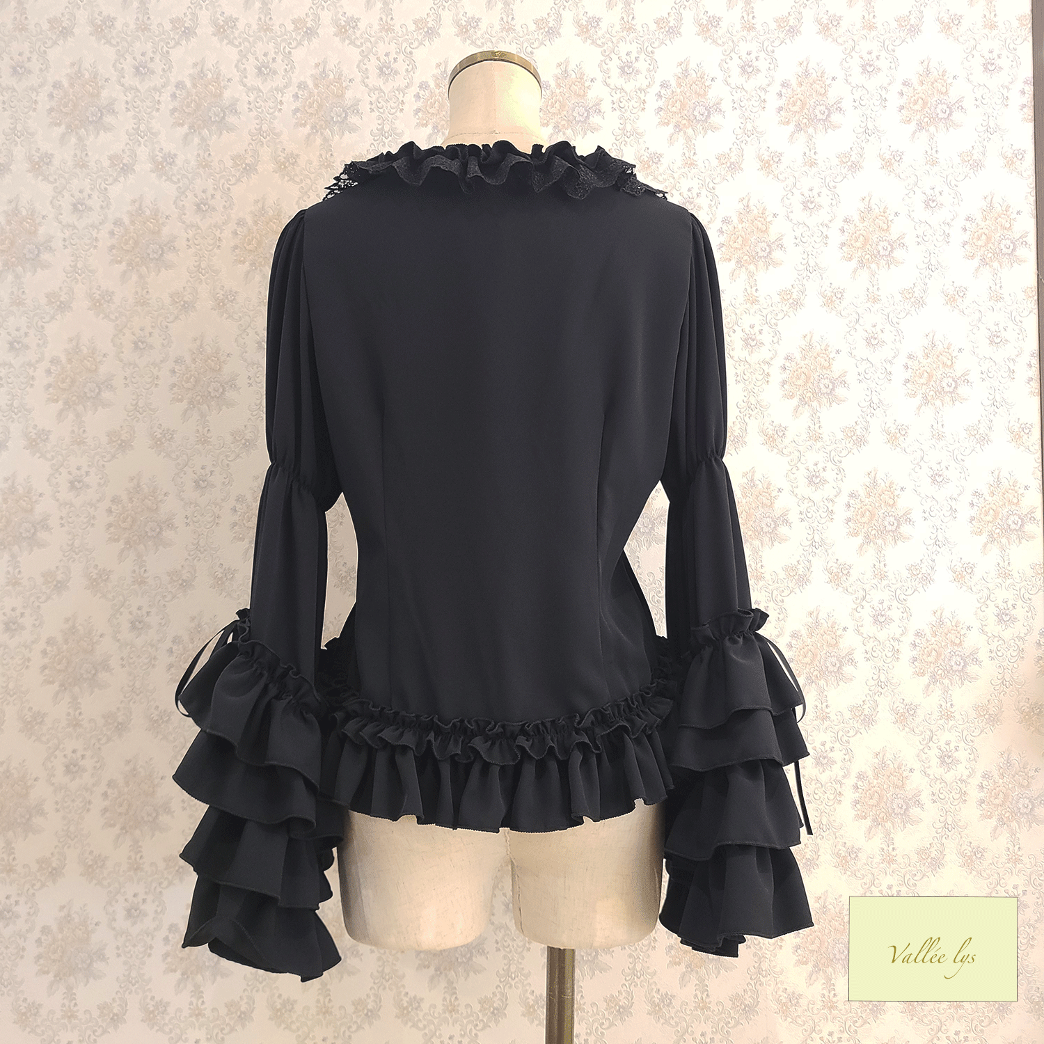 【Vallée lys】ヴァレリス　　Fairy Tale Ruffle Chiffon Bolero　White/ Black