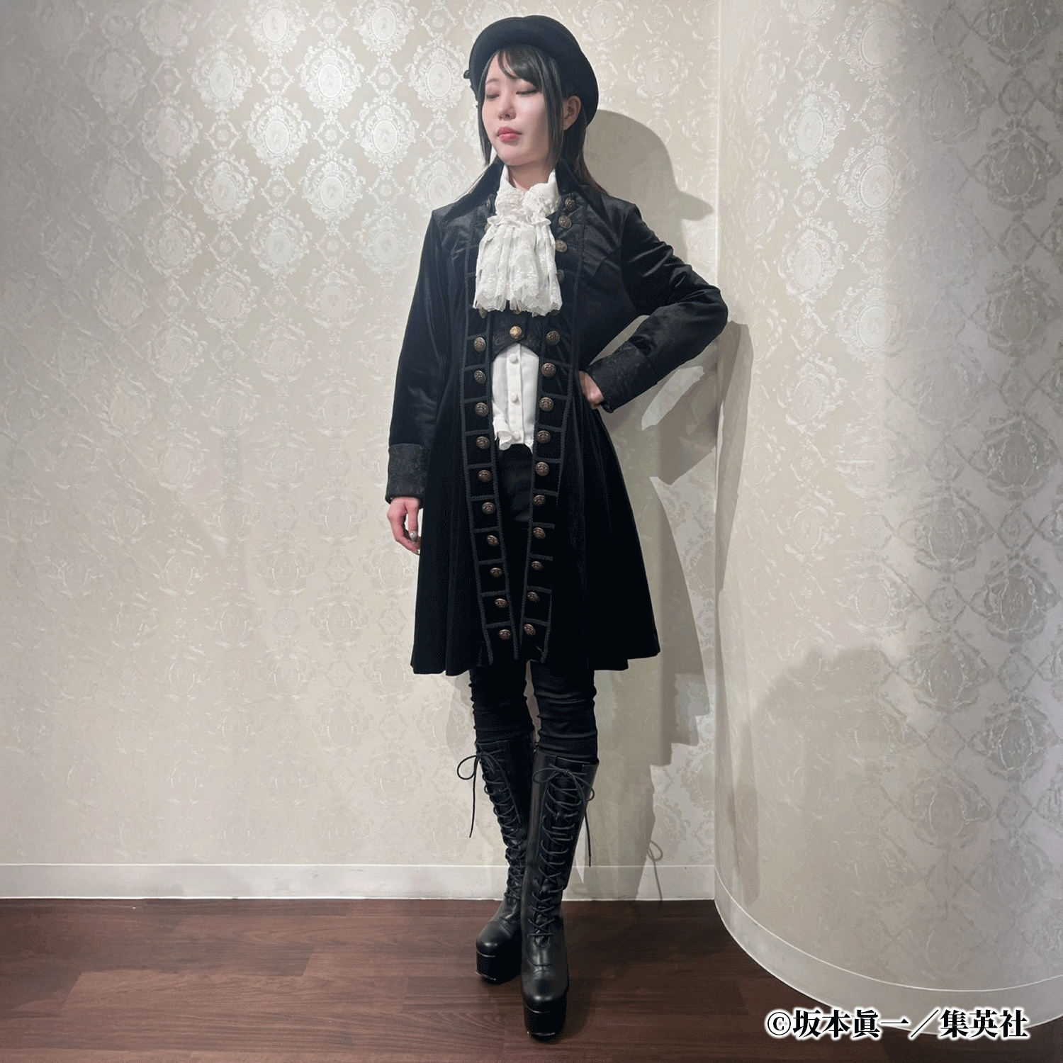 【ATELIER PIERROT】　「 イノサン 」 ロングジャケット　赤 ( 刺繍あり ) /青( 刺繍なし ) /黒 ( 刺繍なし ) 　