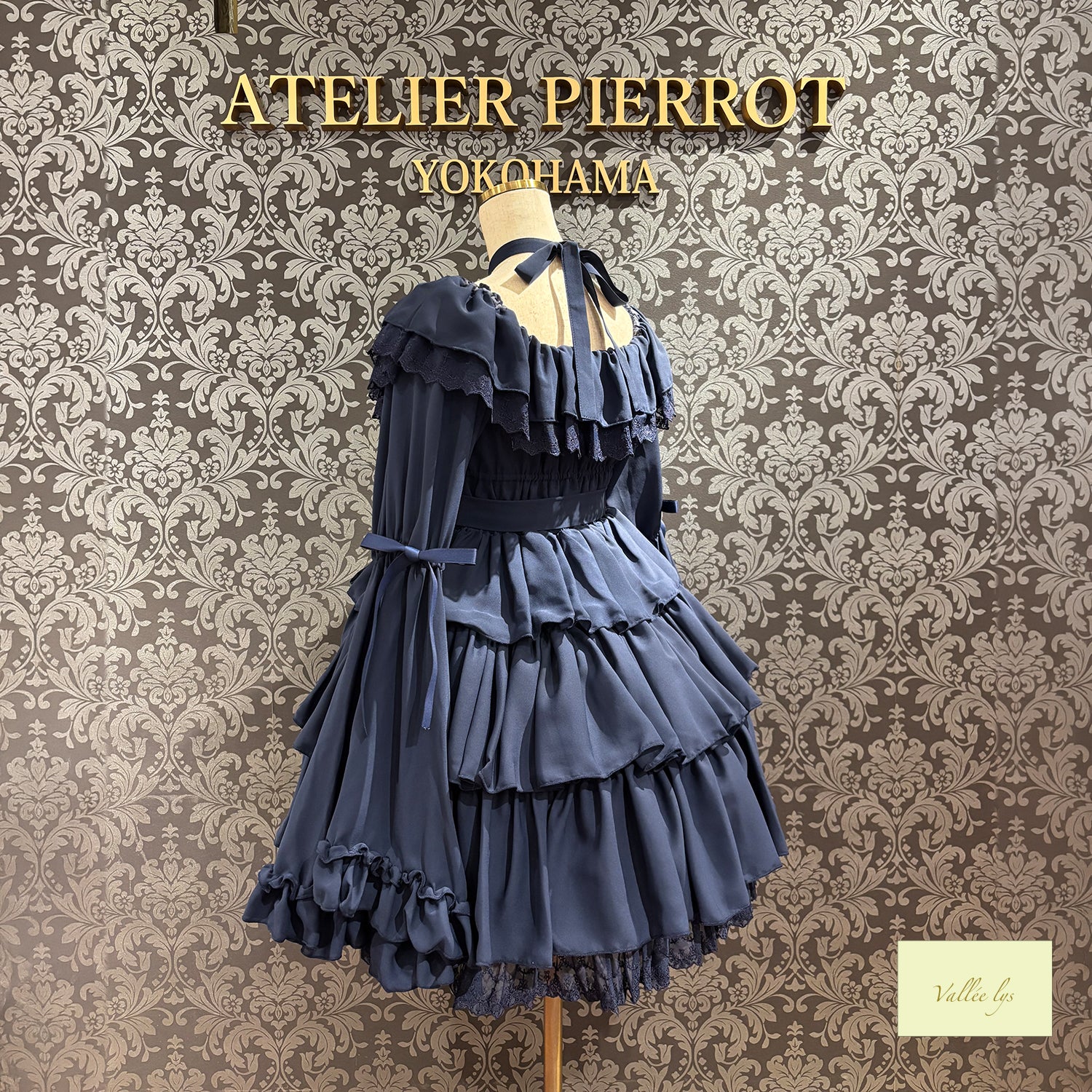【Vallée lys】ヴァレリス　★ご予約受付中★ 　 CoquelicotDress　ホワイト/ボルドー/パープル/ネイビー/ブラック　サイズ１
