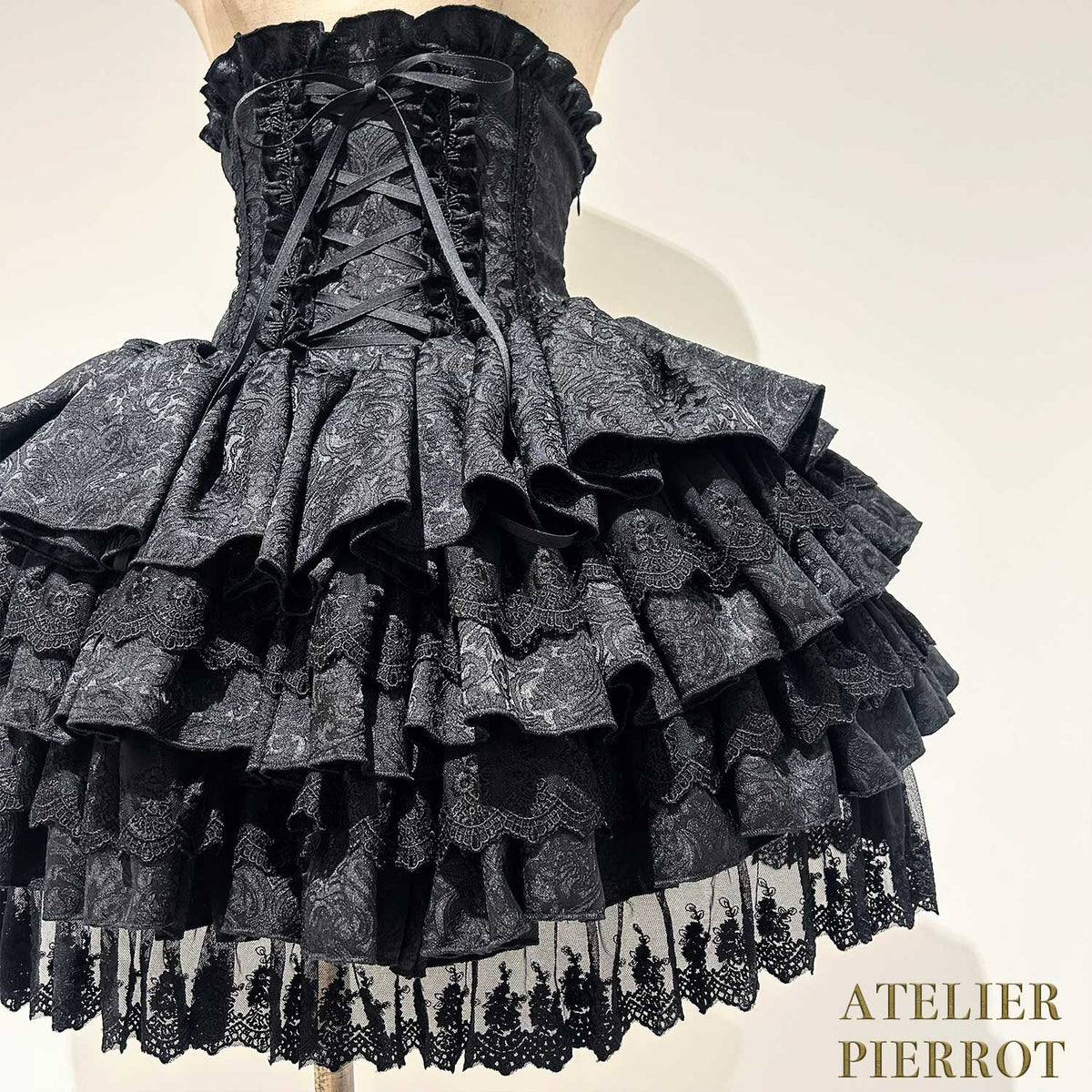 【ATELIER PIERROT】　Royal Nocturne Mini Corset Skirt　ホワイト/ピンク/ワイン/グリーン/ネイビー/ブラック