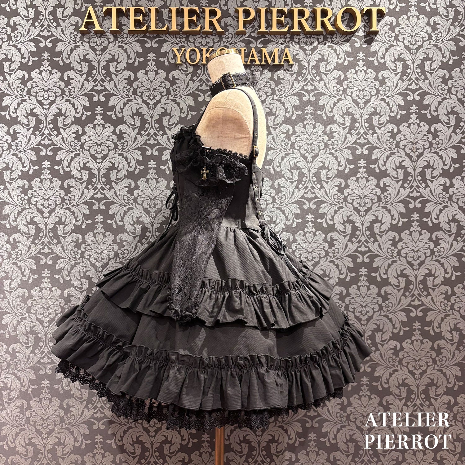 【ATELIER PIERROT】　★ご予約受付中★ Forbidden Prayer Lace Long Gloves  ホワイト/ブラック