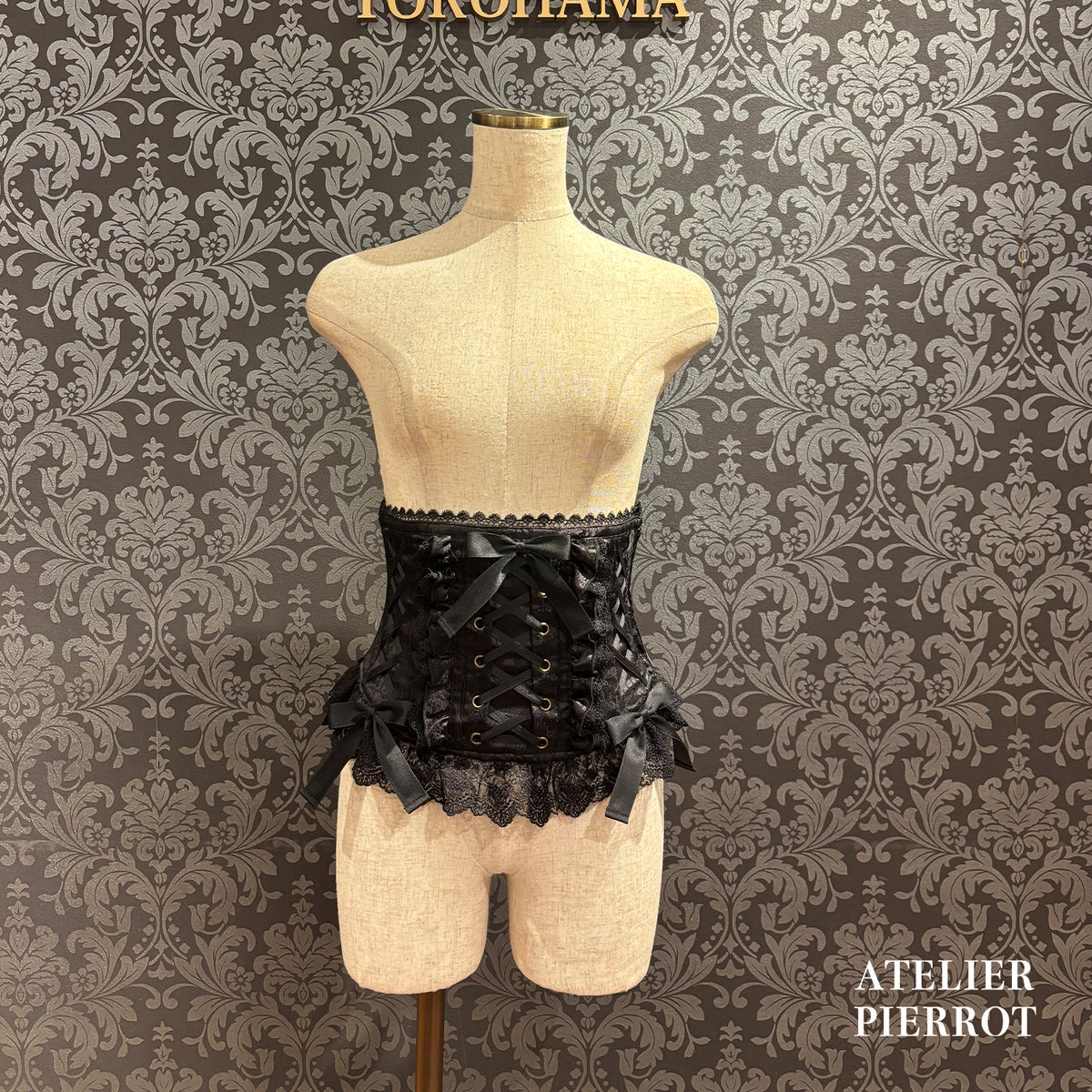 　【ATELIER PIERROT】　★現已接受預訂★ Chérie 荷葉邊緊身胸衣White/Bordeaux/Navy/Black