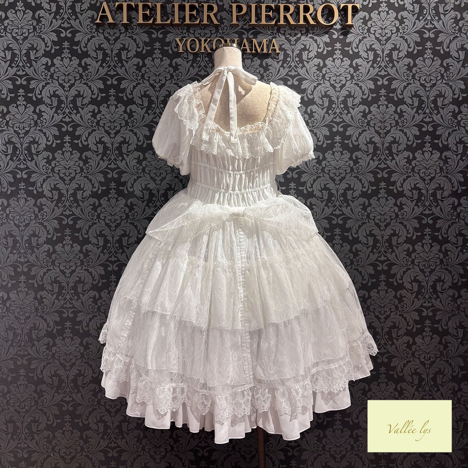 [Vallée lys] Valée Mellow Melody Dress new colorWhite/Bordeaux×Black/Navy×Black/New colorPurple×Black/Black×White/Black