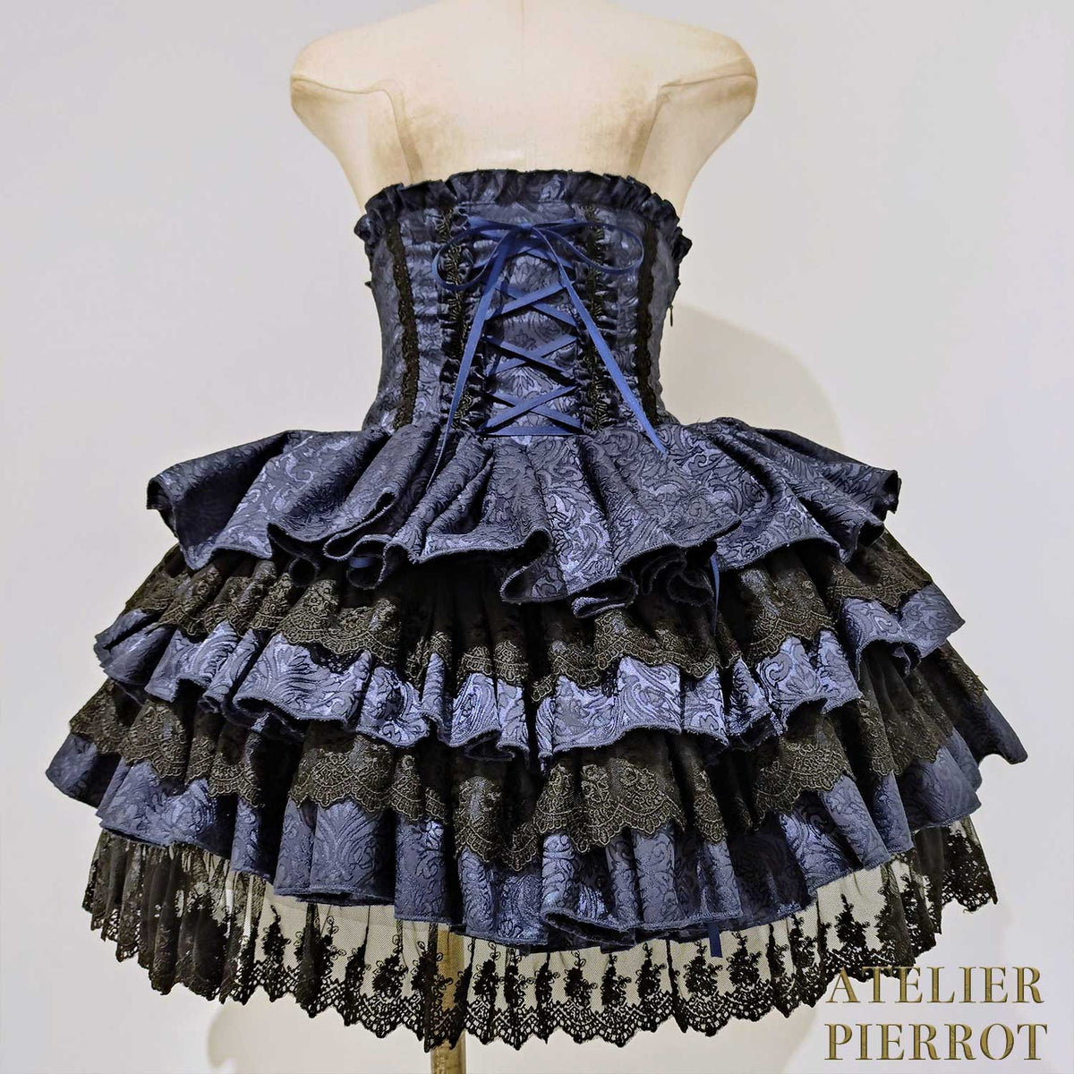 【ATELIER PIERROT】　Royal Nocturne Mini Corset Skirt　ホワイト/ピンク/ワイン/グリーン/ネイビー/ブラック