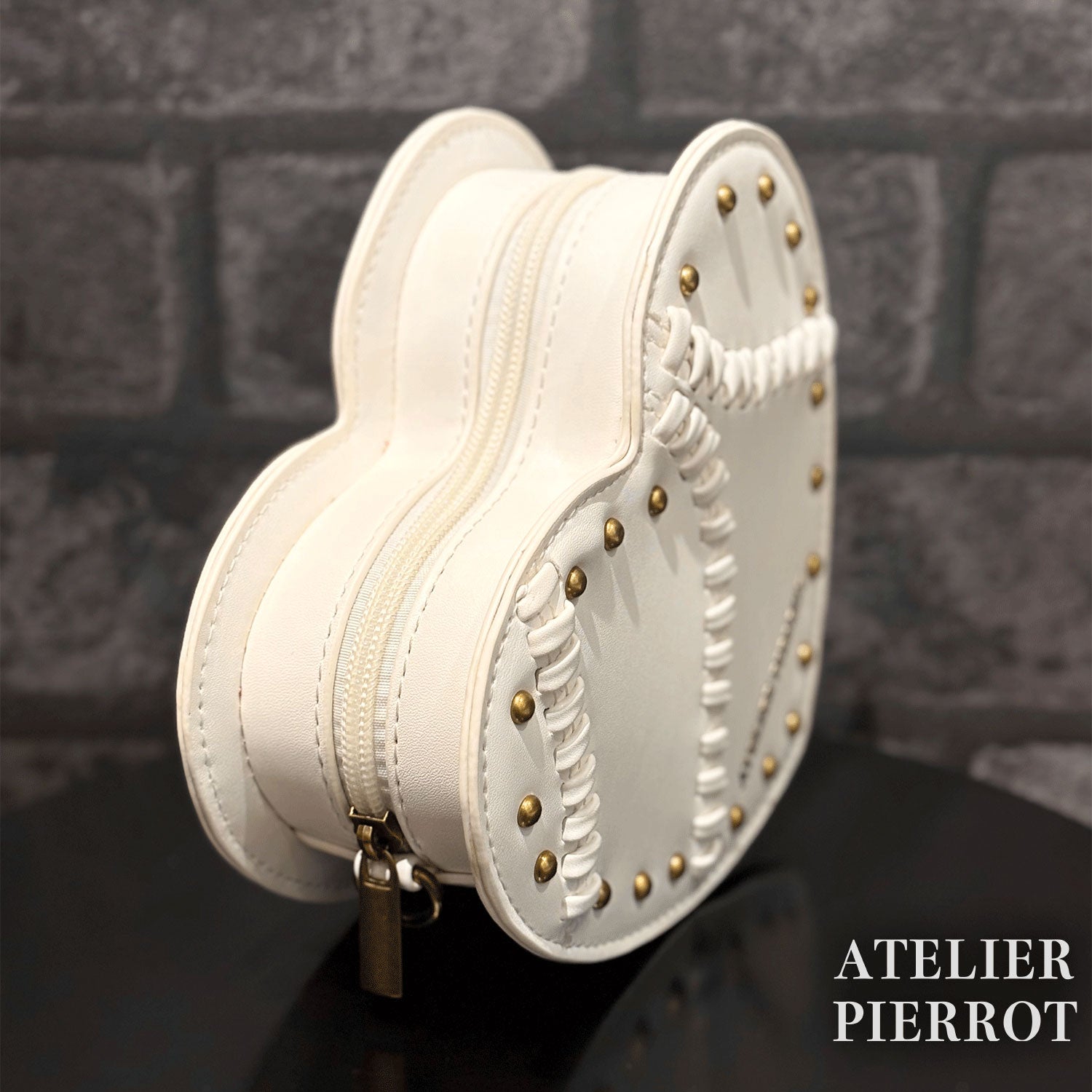 【ATELIER PIERROT】　Mended Heart Shoulder BAG　White/Bordeaux/Black ★Released in mid-February★