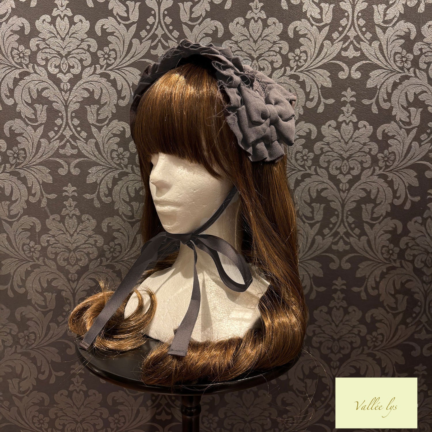 [Vallée lys] Valée Nonette -Gauze-Headdress Bordeaux/Gray/Black★Released from late November to early December★