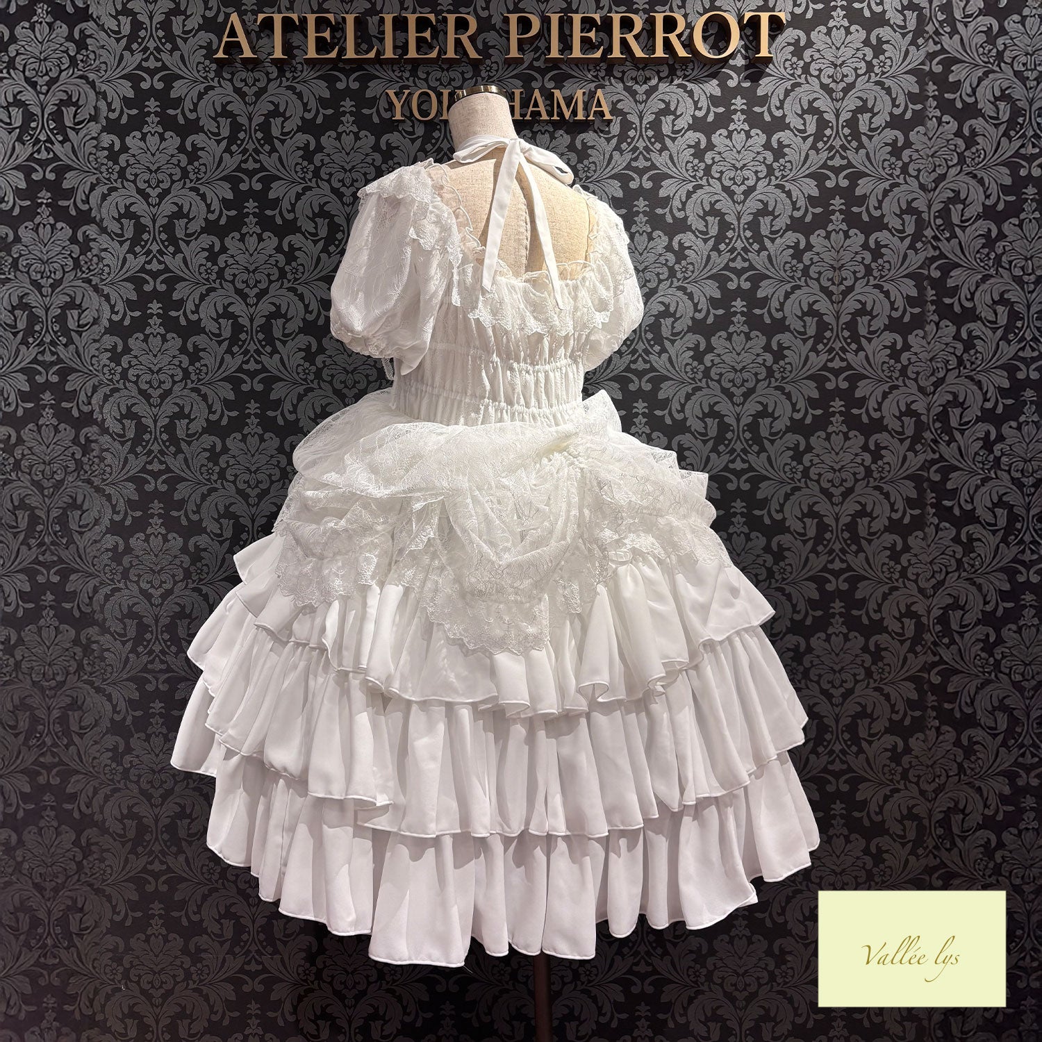 [Vallée lys] Valée Mellow Melody Dress new colorWhite/Bordeaux×Black/Navy×Black/New colorPurple×Black/Black×White/Black