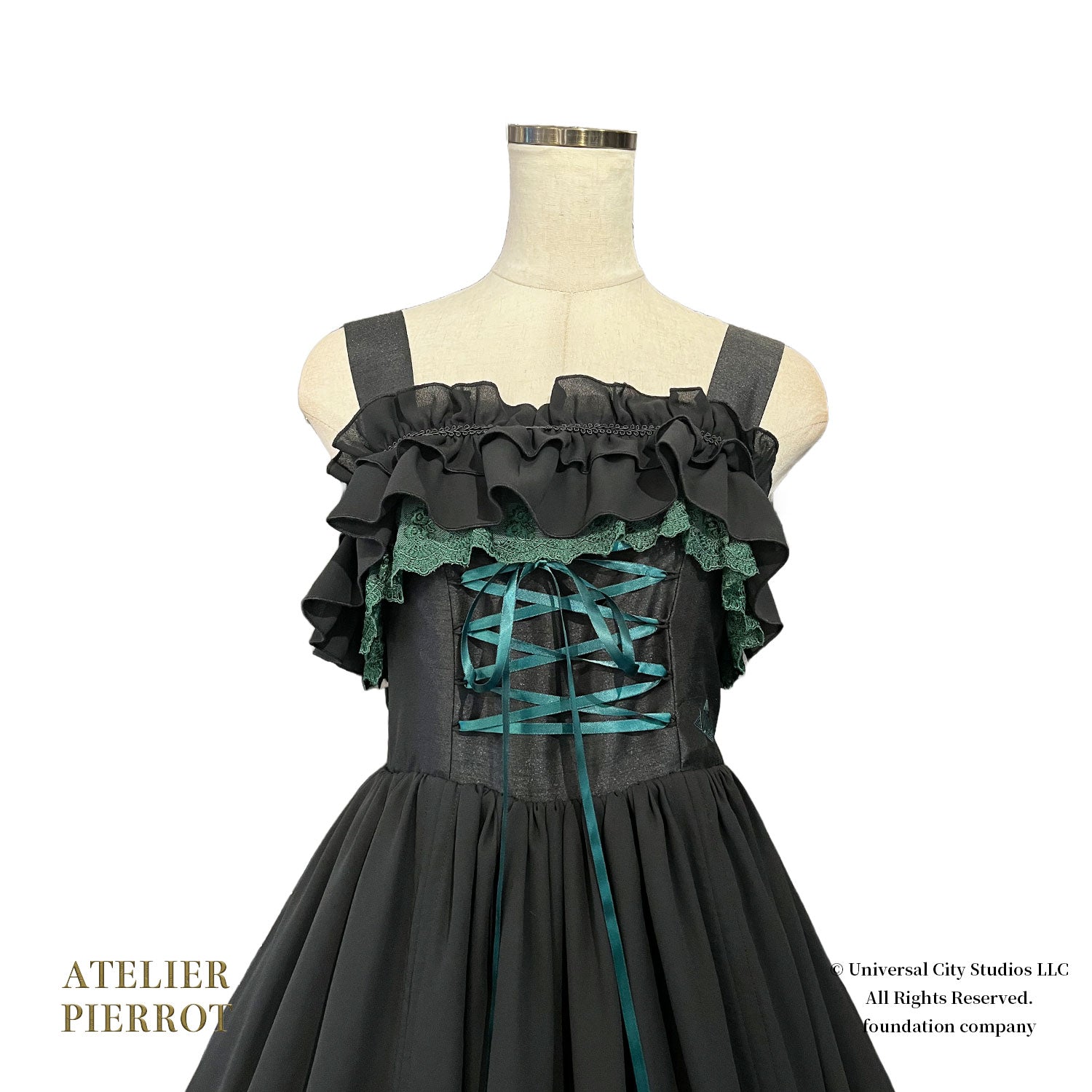 【ATELIER PIERROT] WICKED/Elphaba's Long Bustle JSK Noir x Vert/Noir x Noir