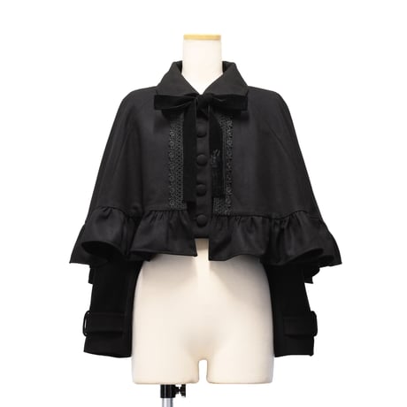 【Sheglit】シェグリット　●予約●"Gretel"ショートケープコート　ブラック　Mサイズ/Lサイズ