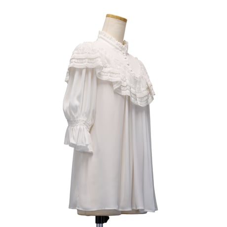 [Sheglit] Chemisier en mousseline Sheglit "Edelweiss"White/Bordeaux/Black