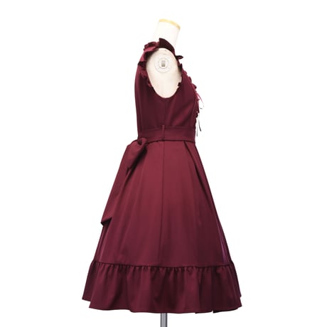 [Sheglit] Sheglit Lace Up Jumper Skirt Bordeaux/Navy/Black
