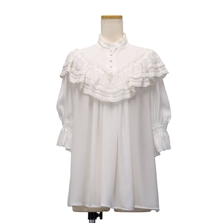 [Sheglit] Chemisier en mousseline Sheglit "Edelweiss"White/Bordeaux/Black