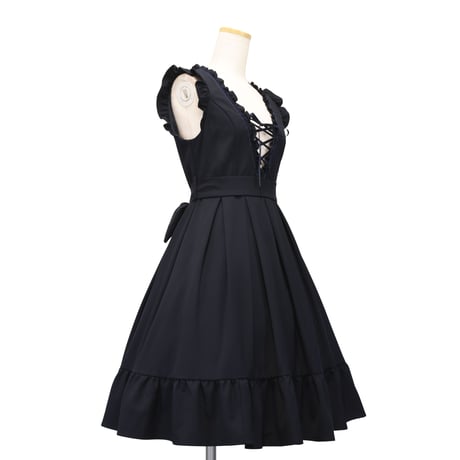 [Sheglit] Sheglit Lace Up Jumper Skirt Bordeaux/Navy/Black