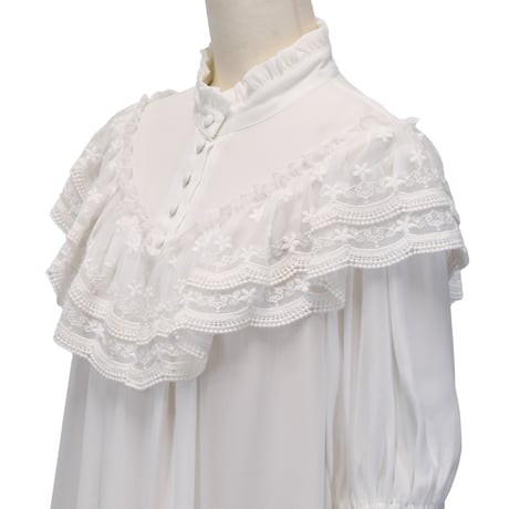 [Sheglit] Chemisier en mousseline Sheglit "Edelweiss"White/Bordeaux/Black