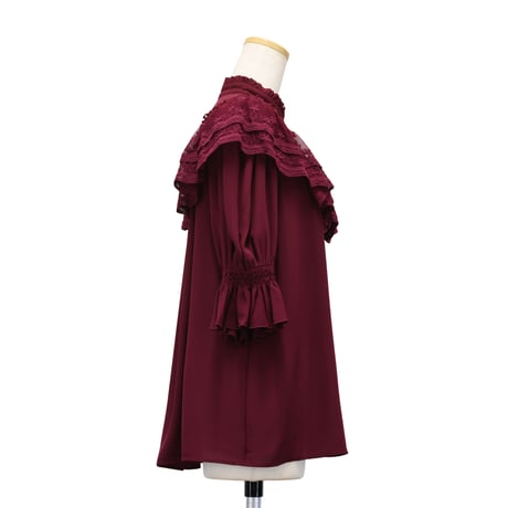 [Sheglit] Chemisier en mousseline Sheglit "Edelweiss"White/Bordeaux/Black
