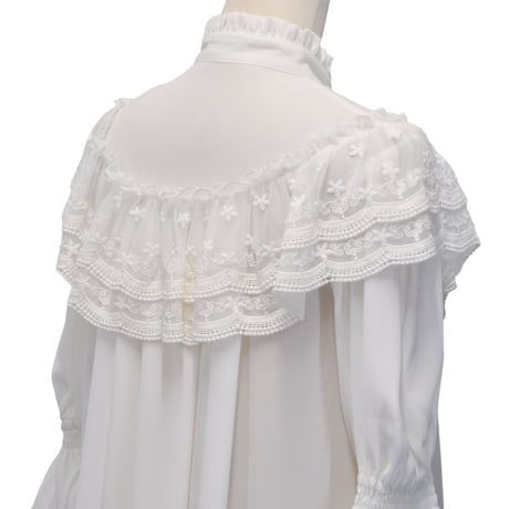 [Sheglit] Chemisier en mousseline Sheglit "Edelweiss"White/Bordeaux/Black