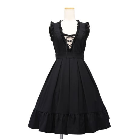 [Sheglit] Sheglit Lace Up Jumper Skirt Bordeaux/Navy/Black