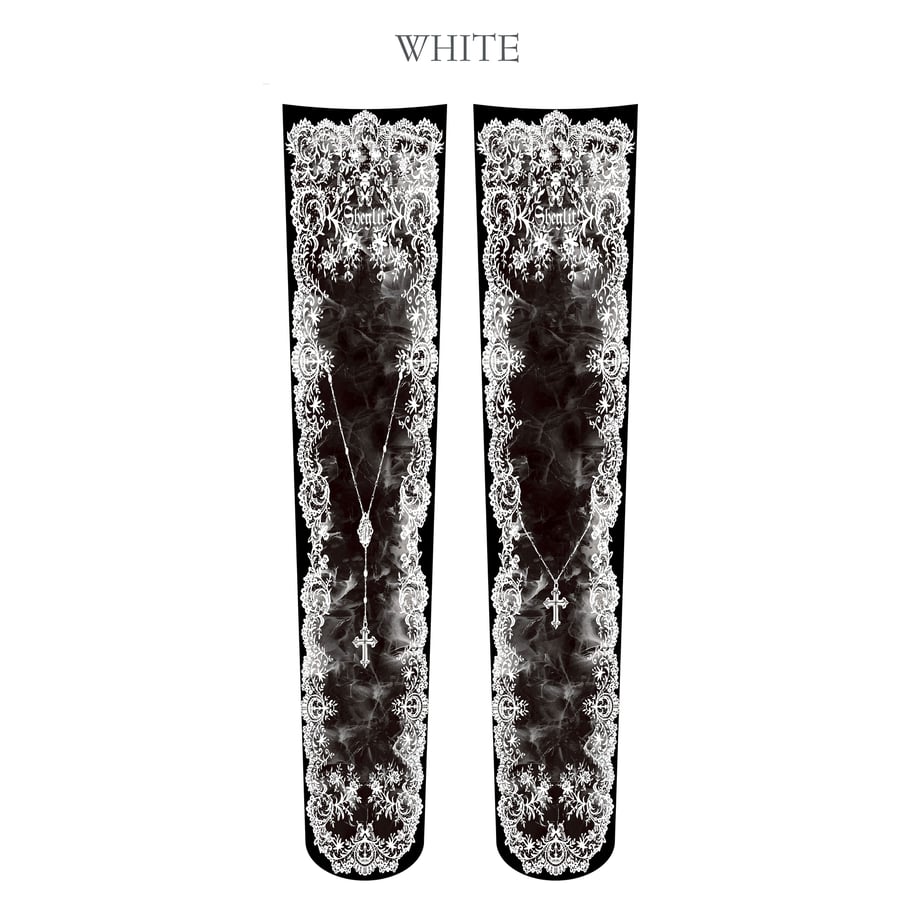 【Sheglit】シェグリット　Requiem Over Knee　ホワイト/ボルドー/ブラック