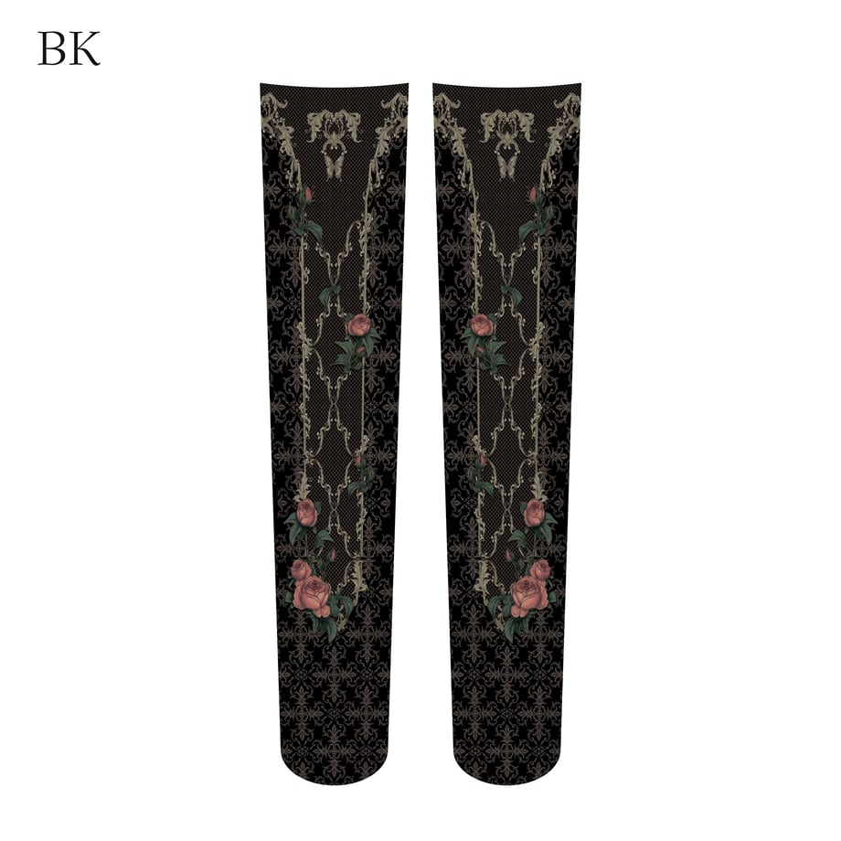【Sheglit】シェグリット　●予約●Rosarium Over Knee　グレー/ブラック
