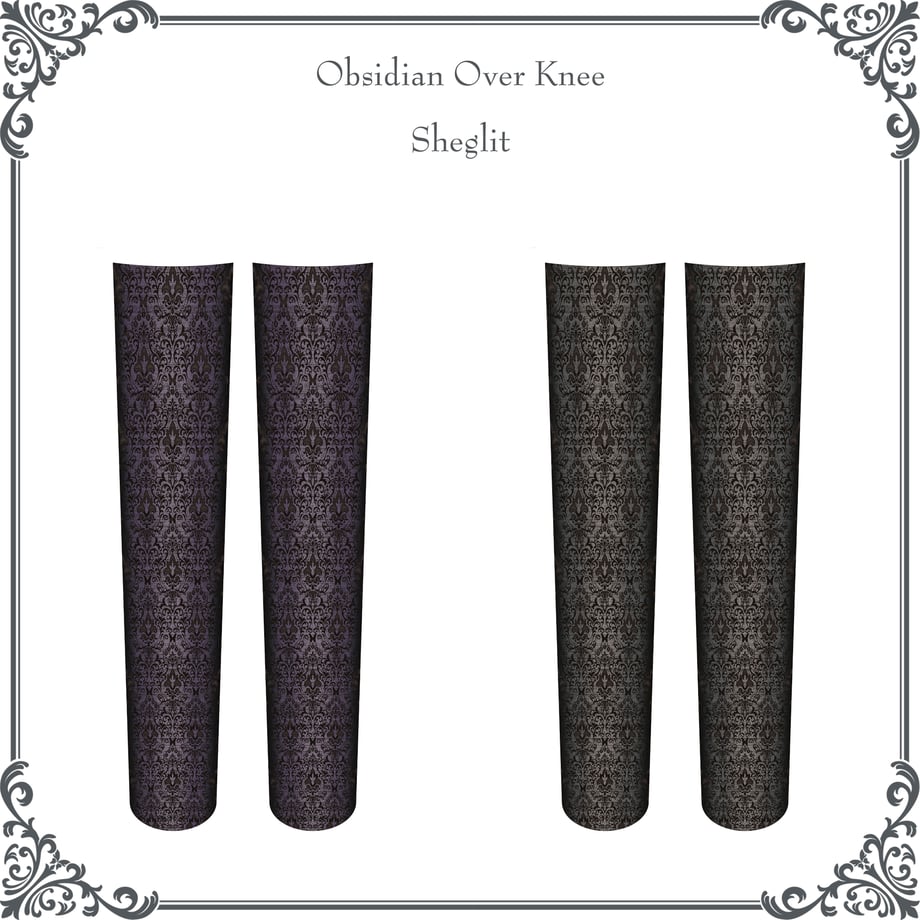 【Sheglit】シェグリット　Obsidian Over Knee　パープル/ブラック