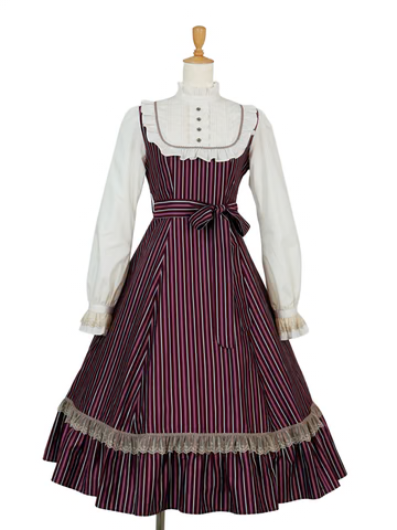 【Victorian maiden】ヴィクトリアンメイデン　★ご予約受付中★ Thick英国レジメンタルローゼンドレス　ボルドー/ネイビー/ブラック