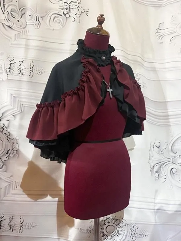 [Marble] After a marble cross, Gothic -toned Prope: Black x Black Gothic Pattern Frill