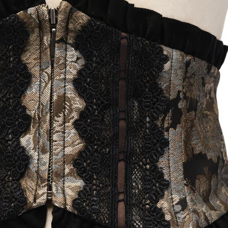 【Sheglit】シェグリット　"Del Fiore"ジャガードコルセット　ボルドー/ブラウン/ブラック