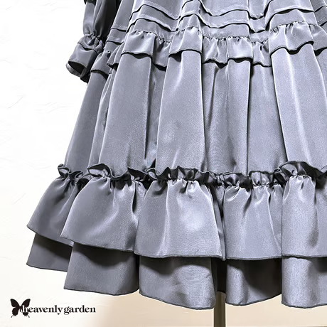 【heavenly garden 】ヘヴンリィ ガーデン　フリルドールワンピース・ブルーグレー
