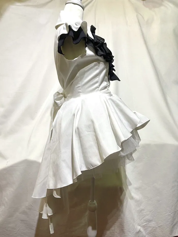 [MARBLE] Marble Gothic -style elegan style jacket type drape dress: Blue bright
