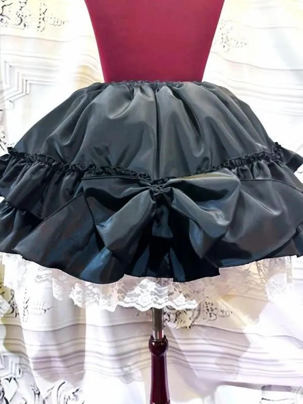 [大理石]進入大理石Pannier後，V形褶邊裙子：黑色