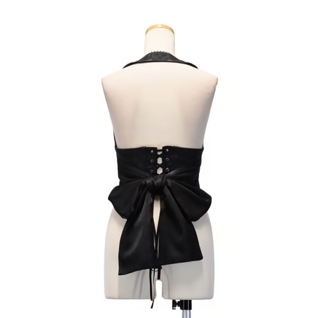 [Sheglit] Shegrit "Victorian" Halter Ribbon Chaleco Navy/Negro
