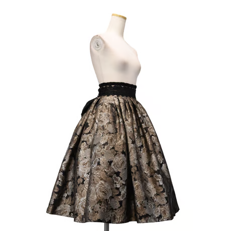 【Sheglit】シェグリット　"Del Fiore"ジャガードスカート　ボルドー/ブラウン/ブラック