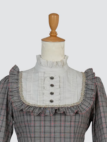 [Victorian maiden] Victorian maiden★Now accepting reservations★ Ecole de Feliz Classical Doll Long Dress Brown Check/BlackCheck (normal size/plus size)