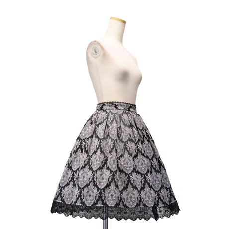 【Sheglit】シェグリット　"Victorian"タックスカート　グレー/ネイビー/ブラック