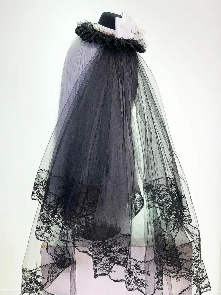 [Estrellas] Estrellas Long Veil Multi Clip/Schwarz