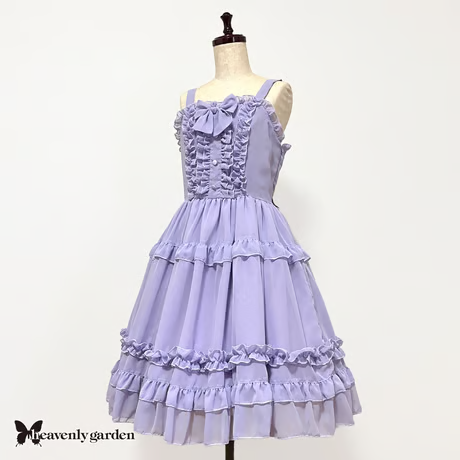 【heavenly garden 】ヘヴンリィ ガーデン　シフォンジャンパースカート・ラベンダー