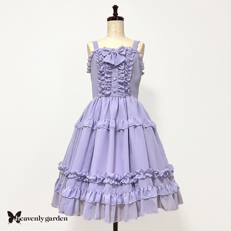【heavenly garden 】ヘヴンリィ ガーデン　シフォンジャンパースカート・ラベンダー