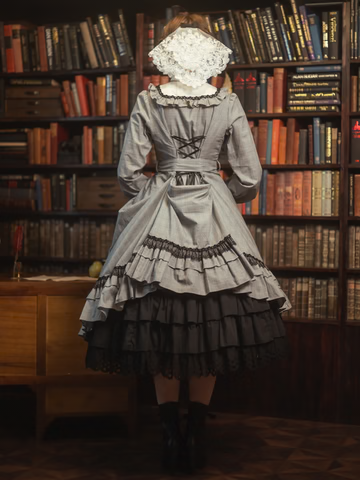 [Victorian maiden] Victorian maiden★Now accepting reservations★ Ecole de Feliz Classical Doll Long Dress Brown Check/BlackCheck (normal size/plus size)