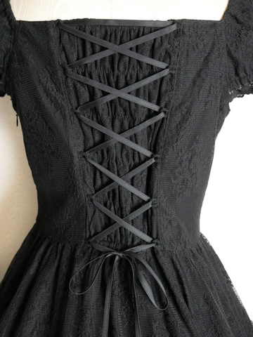 [Victorian maiden] Victorian Maiden Lacy Bouquet Tiered Dress Ivory/Greige/Pale Blue/Black ★Order period until November 24th★