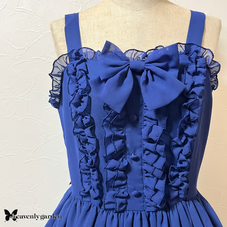 【heavenly garden 】ヘヴンリィ ガーデン　シフォンジャンパースカート・ブルー