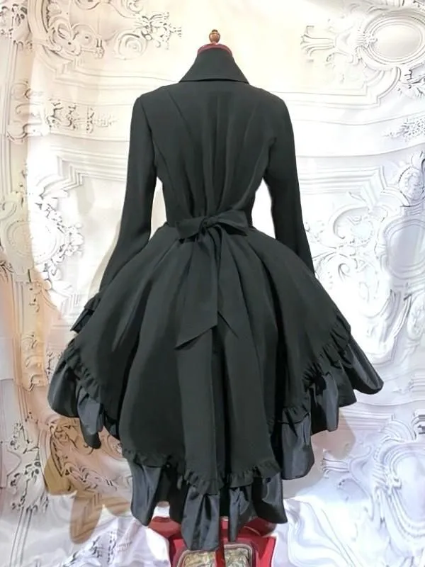 [Marmor] Marmor Gothic Diamond Schnitt Thai Bluse Thai Kleid: Schwarz x blauer Elliptikstein